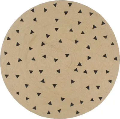 Produktbild von Teppich Handgefertigt Jute mit Dreiecksmuster 90 cm