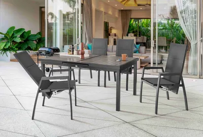 Produktbild von Destiny Sitzgruppe COSTA IMOLA 4 Hochlehner + Tisch 165/215x100x75cm ausziehbar