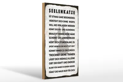 Produktbild von Holzschild Spruch 12x18 cm Seelenkatze Schild