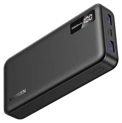 Produktbild von Ugreen PB312 - Powerbank - 20000 mAh - 74 Wh - 20 Watt - 3 A - PD, Fast Charge - 3 Ausgabeanschlussstellen (2 x USB, USB-C)