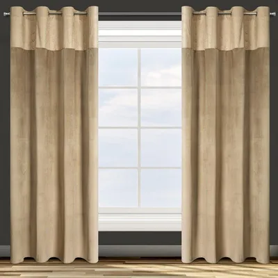 Obrázek produktu pro Zatemňovací závěs s kroužky - Agnes, béžový lesklý 140 x 250 cm