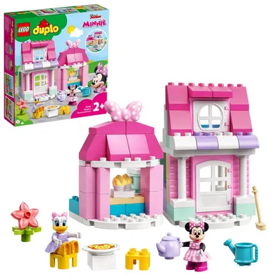 Produktbild von LEGO 10942 DUPLO Disney Minnies Haus mit Café, Minnie Mouse Spielzeug zum Bauen ab 2 Jahren, Kinderspielzeug mit Puppenhaus