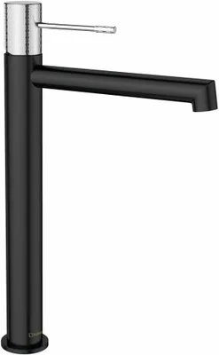 Immagine prodotto di Miscelatore per lavabo Solaria, alto, nero opaco/cromo
