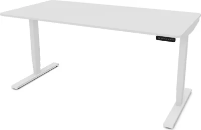 Produktbild von ASSMANN Elektrisch höhenverstellbarer Schreibtisch Y-Line Curved Weiß, 180x80cm, Memoryfunktion, 2-fach-Motorik