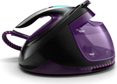 Produktbild von Philips PerfectCare Elite Dampfbügelstation, Keramiksohle, 135 g/min konstante Dampfleistung, violett (GC9675/80)