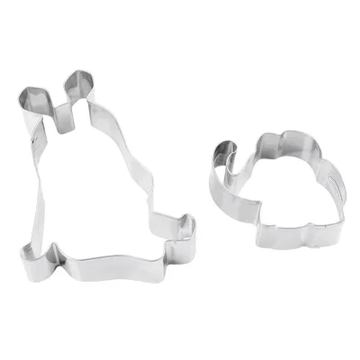 Produktbild von Dr. Oetker Ausstecher- Set "Maus & Elefant" DieMaus, Maus & Elefant Motive, Ausstecherformen aus hochwertigen Edelstahl, langlebige Ausstecher (Farbe: Silber), Menge: 1x 2er Set