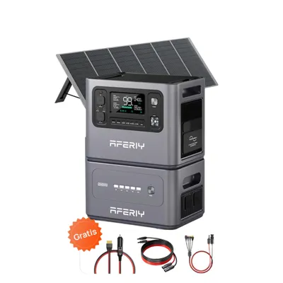 Produktbild von AFERIY P280 Powerstation Set 4096Wh LiFePO4 – 2800W AC inkl. 400W Solarpanel