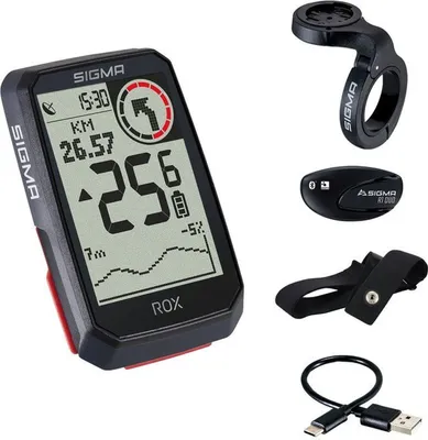 Immagine prodotto di SIGMA bike computer Rox 4.0 HR Set (incl. velocità + trasmettitore di frequenza cardiaca), bianco (1 set)
