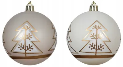 Imagen del producto de Adorno navideño esférico de plástico, 8 cm de diámetro, con motivos navideños. (1 unidad).