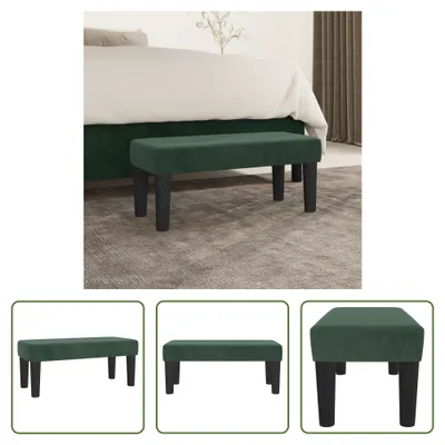 Immagine prodotto di The Living Store Panca verde scuro 70x30x30 cm in velluto