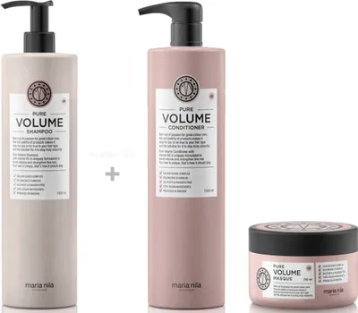 Produktbild von Maria Nila Pure Volume XXL Set - Shampoo 1000 ml + Conditioner 1000 ml + Maske 250 ml