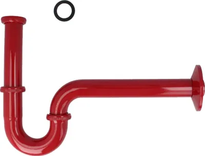 Produktbild von tecuro PROFI Röhrengeruchsverschluss Siphon extra lang rot RAL 3003