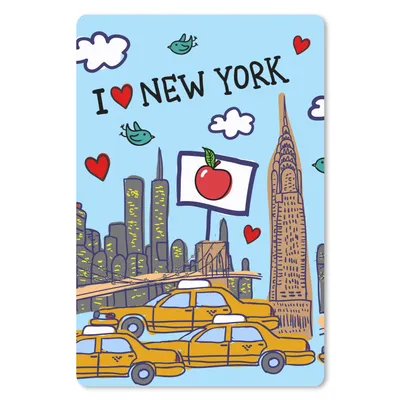 Produktbild von MuchoWow® Mauspad Mousepad New York - Zeichnung - Taxi 18x27 cm - Mousepads - Maus Mat - Pad - Mausunterlage