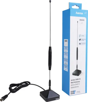 Zdjęcie produktu dla Hama 00121701, Wewnętrzna, Czarny, Antena dookólna, 1,45 m, 174 - 230 MHz, F Plug