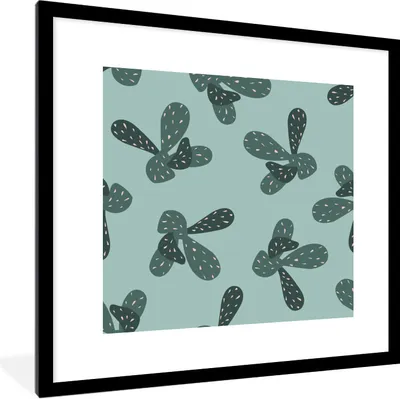 Produktbild von MuchoWow® Gerahmtes Poster Sommer - Pflanzen - Pastell 40x40 cm - Poster mit Schwarzem Bilderrahmen Wandposter Rahmen Foto Bilder - Poster - Plakat im Rahmen