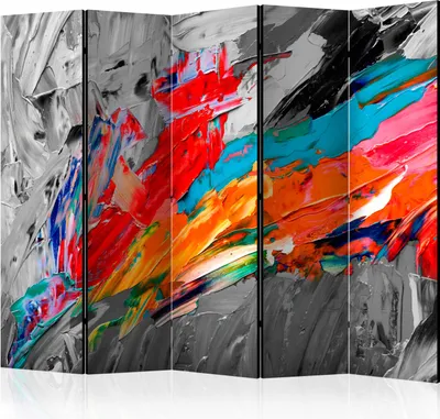 Obrázek produktu pro Jednostranný paraván Abstractions 225x172 cm 5dílný červený