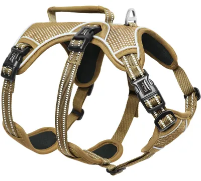 Imagen del producto de Arnés reflectante para perros, ideal para razas medianas activas, con asa
