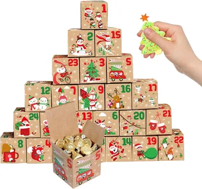 Produktbild von DIY-Adventskalender-Set für Weihnachten 2026 – Set mit 24 Teilen – Leere Adventskalender zum Selbstbefüllen