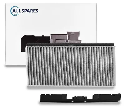 A product shot of an air filter and its packaging.