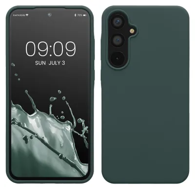 Produktbild von kwmobile Handyhülle für Samsung Galaxy A55 5G Hülle - Case Silikon - Kabelloses Laden - Schutzhülle Cover in Blaugrün