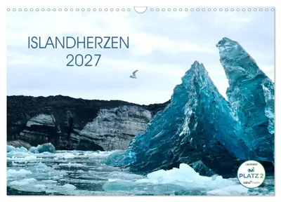 Produktbild von Islandherzen (Wandkalender 2027 DIN A3 quer), CALVENDO Monatskalender