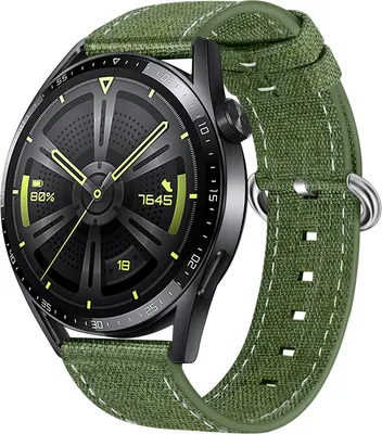 Produktbild von BStrap Denim Armband für Garmin Vivoactive 5, olive green