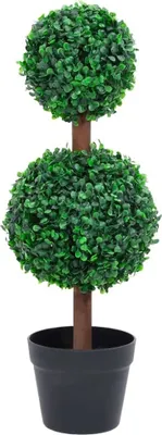 Image de Plante de buis artificiel avec pot Forme de boule Vert 60 cm