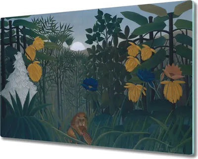 Produktbild von Glas-Herdabdeckplatte Glaskeramikkochfeld-Abdeckung Spritzschutz - 80x52 cm - Dschungel Vintage
