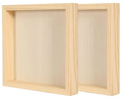 Produktbild von 2er Pack Holzplatten - Unbehandelte Holzleinwand für Malerei - 30 x 30 cm