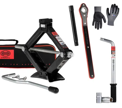 Zdjęcie produktu dla HEYNER® Zestaw podnośników nożycowych 1,5 t, wysokość podnoszenia 104–380 mm