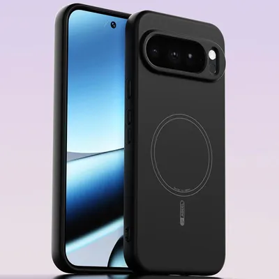 Obrázek produktu pro Magnetické pouzdro pro Google Pixel 11 Pro XL, kompatibilní s MagSafe, tekutý silikon, nárazuvzdorné a odolné pModrái poškrábání Černá