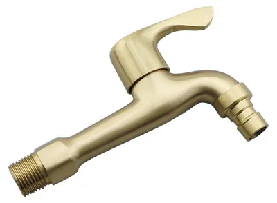 Image de Robinet de jardin de haute qualité, en laiton. Robinet extérieur avec raccord pour tuyau. Facile à installer. Style vintage. Résistant à la corrosion. Robinet d'extérieur