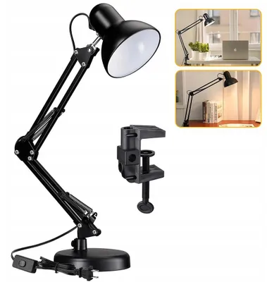Produktbild von Verstellbare Schreibtischlampe mit E27 Fassung schwarz