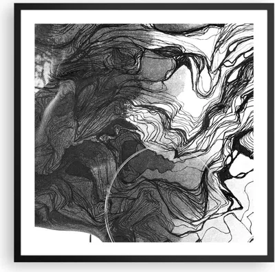Produktbild von Gerahmtes Poster - Schwarzer Rahmen - Frau Linie Kunst. - 60x60 cm - Wand Bild - Wanddeko - Wandbilder - Kunstposter - Wandposter - Bilderrahmen - Bilder - Kunstdruck - P2BAC60x60-4687