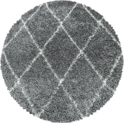 Produktbild von Hochflor Teppich ALVOR Grau 160 cm Rund