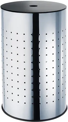 Produktbild von Lockardi Wäschebehälter Edelstahl mit MDF Deckel - 55 Liter | Wäschetonne Wäschesammler Wäschekorb Sammler Aufbewahrungsbox Korb Box Badezimmer