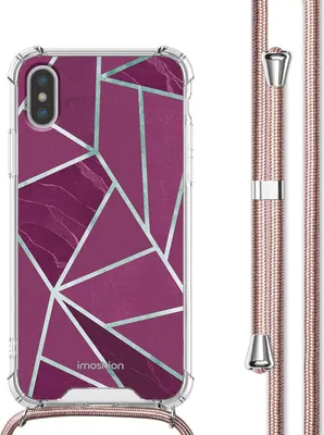 Produktbild von imoshion Design Hülle mit Band iPhone X / Xs - Bordeaux Graphic