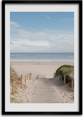 Produktbild von Bild - Bilderrahmen - Foto - 70 cm x 100 cm - MDF - Rahmen - Wandkunst - Weg zum Strand