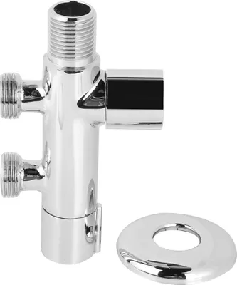 Produktbild von Kupfer-Doppelschalter-Ausgangswinkelventil WC Bidet Duscharmatur T-Stück-Verbinder G1/2 (L-Form)