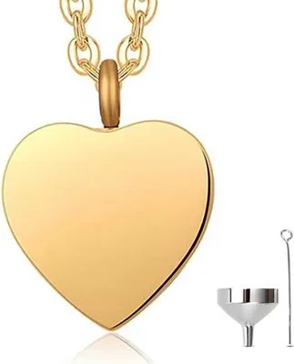 Produktbild von Luxe Ashanger mit 55 cm Kette für Asche, Haare oder Parfum - Gedenkschmuck mit Astrechter und Aufbewahrungstasche
