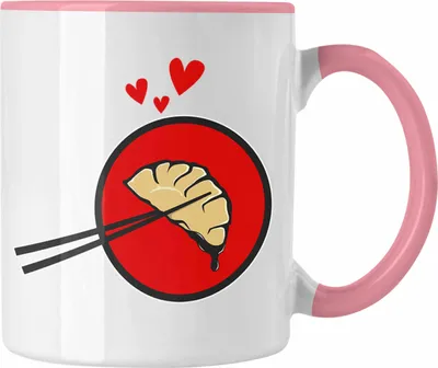 Produktbild von Trendation - Dumpling Tasse Geschenk Gyozas Asiatisch Sushi Liebhaber Geschenkidee Liebe (Rosa)