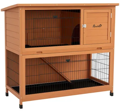 Produktbild von PawHut Kleintierstall Zwergkaninchenstall Kleintierkäfig 123 x 63 x 112 cm