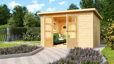 Produktbild von Karibu Gartenhaus Gerätehaus Stockach 5 naturbelassen 305x246x197 cm