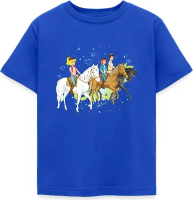 Produktbild von Spreadshirt Bibi Und Tina Ausritt Mit Alexander Falkenstein Kinder T-Shirt, 110/116 (5-6 Jahre), Royalblau
