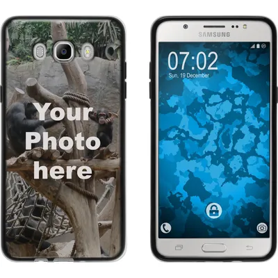Produktbild von PhoneNatic Case kompatibel mit Galaxy J7 (2016) J710 Personalisierte Handyhülle  schwarz zum selbst gestalten mit eigenem Foto