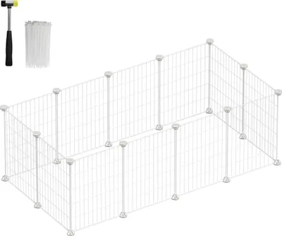 Zdjęcie produktu dla Metalowa klatka dla małych zwierząt do samodzielnego montażu, 123 x 63 x 41 cm, biała