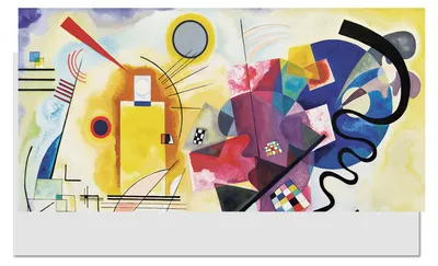 Produktbild von Giallobus - Gelb Rot Blau - Vassily Kandinsky - 140L x 70B cm - Bild - Acrylglas