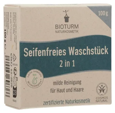 Produktbild von BIOTURM seifenfreies Waschstück 2in1 100g PZN 16390150