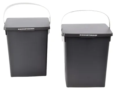 Immagine prodotto di Contenitore per rifiuti in plastica, capacità 5,5 litri, con coperchio e maniglia, ideale per uso domestico