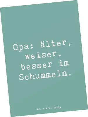 Produktbild von Mr. & Mrs. Panda bildkarte Spruch Opa Weisheit - Meeresbrise - Geschenk, Familie, Ansichtskarte, Postkarte, Ansichtskarten, Liebe, Schummeln, Postkarten, Kunstkarten